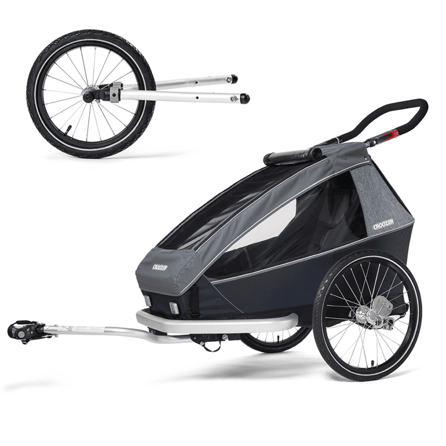 CROOZER Fietskar Kid Vaaya 1 Graphite blue incl.  joggerset