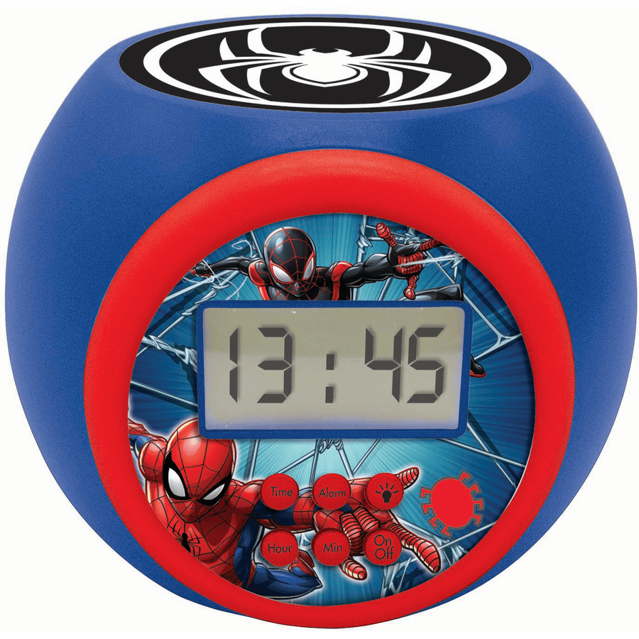 LEXIBOOK Réveil de projection Spiderman avec changement de couleur LED et fonction minuterie