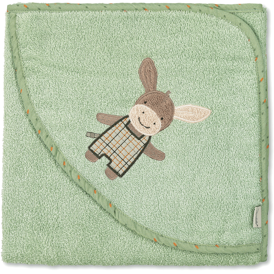 Sterntaler Asciugamano da bagno con cappuccio Emmilius verde chiaro 100 x 100 cm