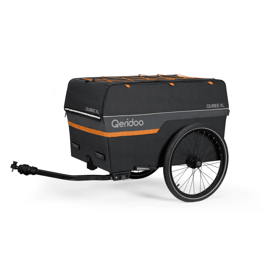 Qeridoo® Przyczepka rowerowa Qubee Grey, pojemność 220 L