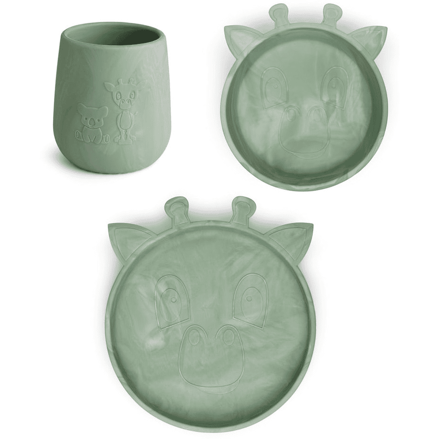 nuuroo Geschirrset Judi Giraffe 3er, Green Mix