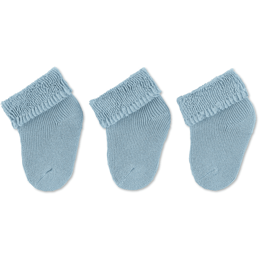 Sterntaler Lot de 3 chaussettes premier âge bleu clair