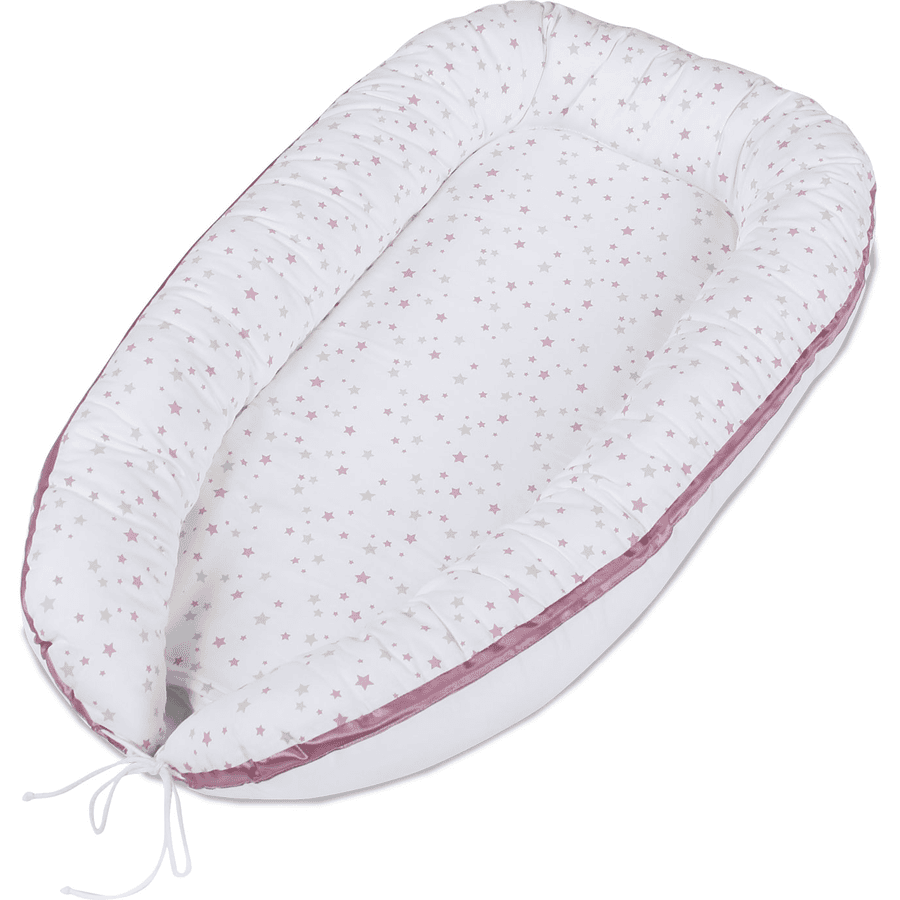 babybay® Kuschelnest weiß Sternemix sand/beere