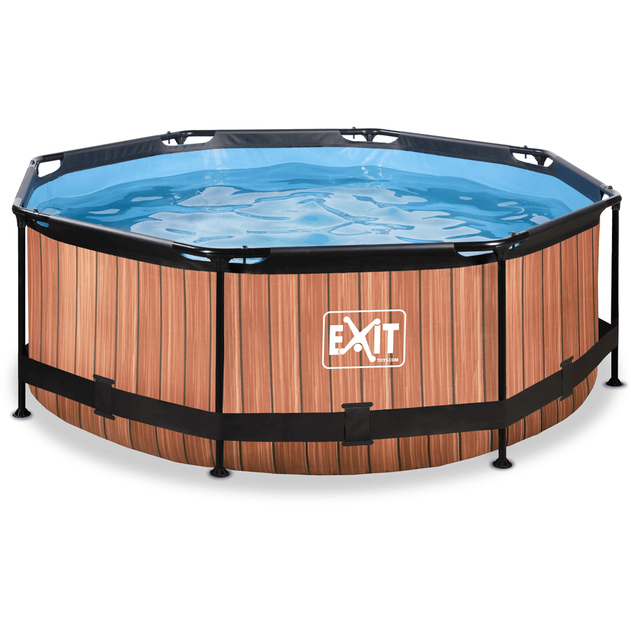 EXIT Frame Pool ø244x76cm – Holz Optik