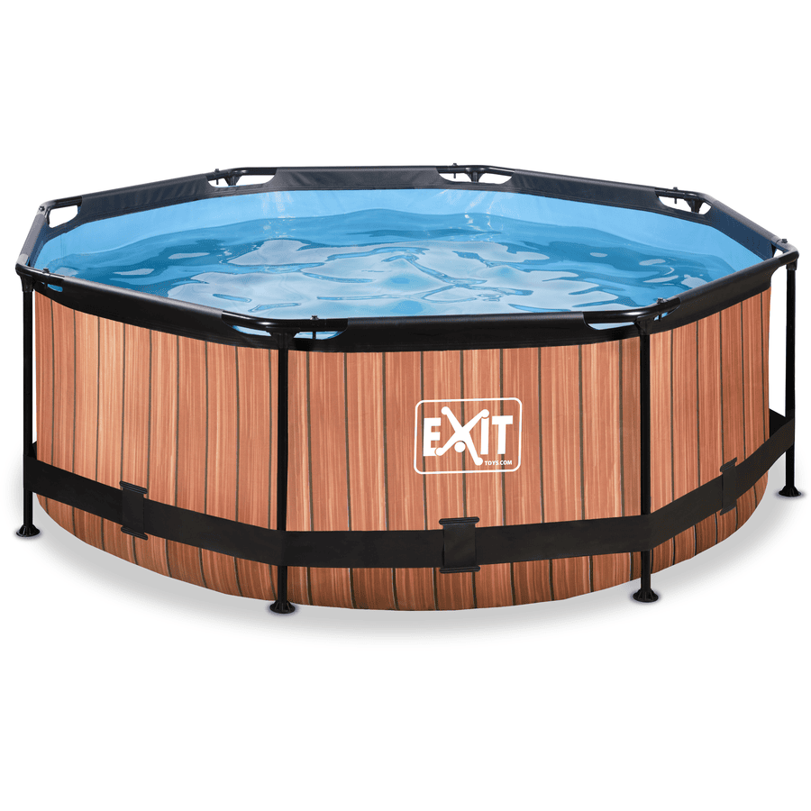 EXIT Frame Pool ø244x76cm – Trä Optik