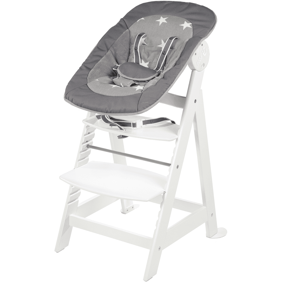 roba kinderstoel Born wit Set 2-in-1 incl. wipstoeltje Stars | pinkorblue.be