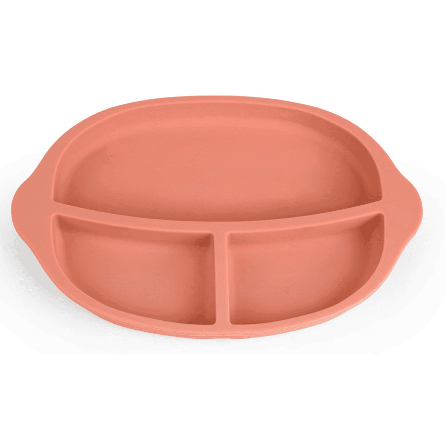 haakaa® Assiette bébé silicone, rouge rouille