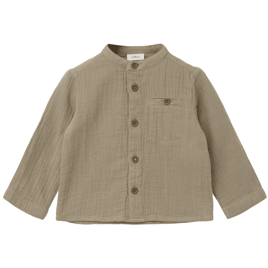 s. Olive r Mousseline shirt lichtbruin