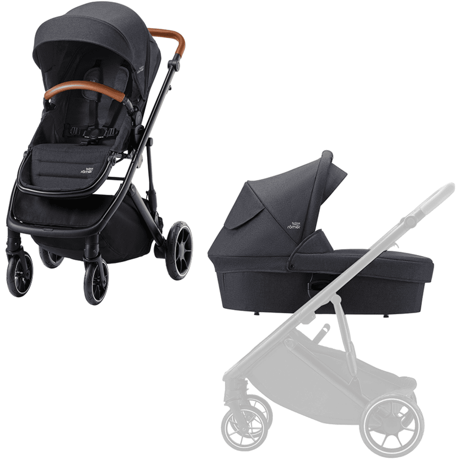 Britax Römer Yhdistelmävaunut Strider M sisältäen sadesuojan Black Shadow  
