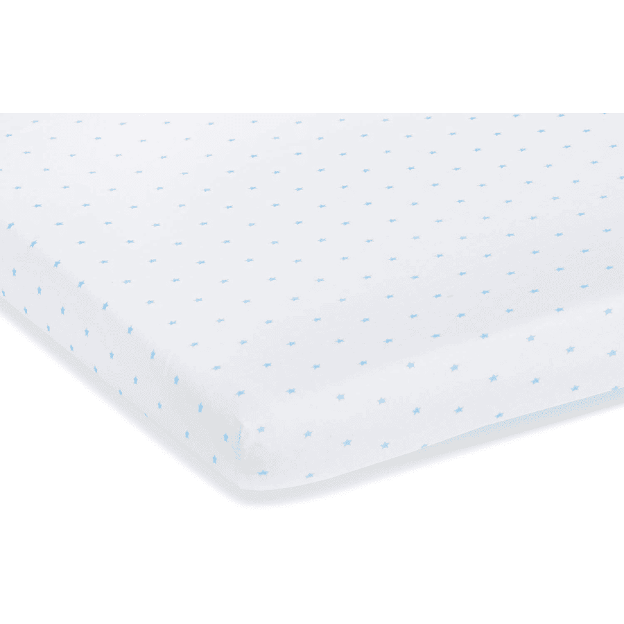 Pinolino Drap housse enfant pour berceau Jersey étoiles bleu 70x40/90x55 cm lot de 2