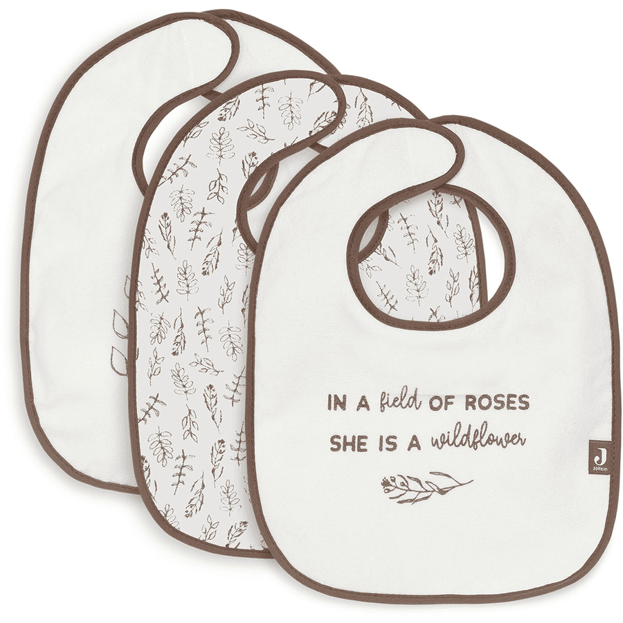 jollein Bib Meadow kastanje 3-pack
