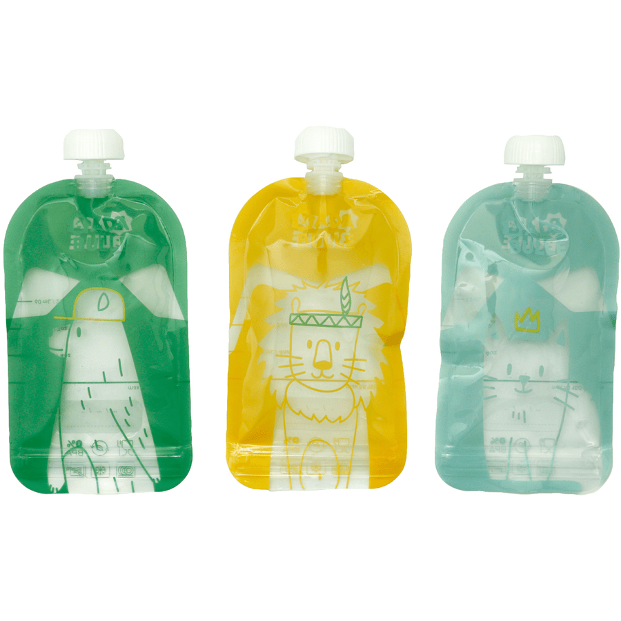 badabulle Gourde enfant compressible pour compote/purée réutilisable