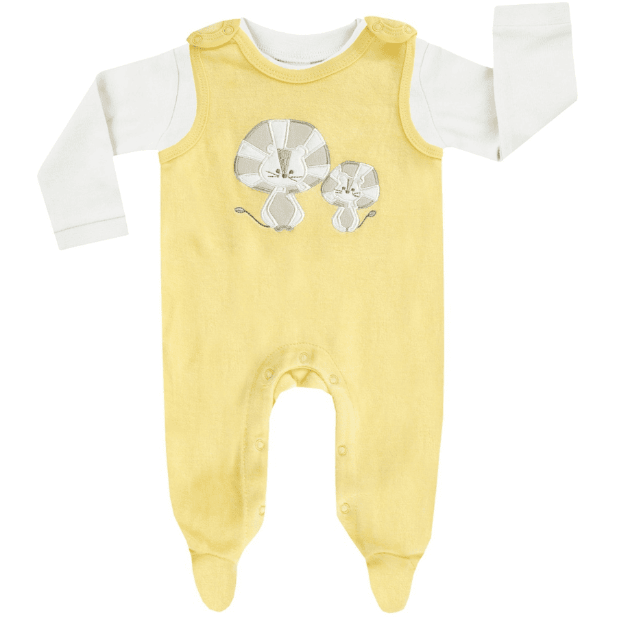 JACKY romper set BASIC LINE světle žlutá / bílá