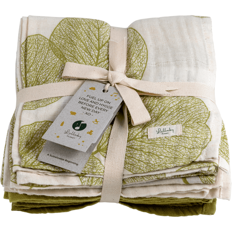 Lullaby Planet  Muslin Swaddle 65x65cm - Lake Green 