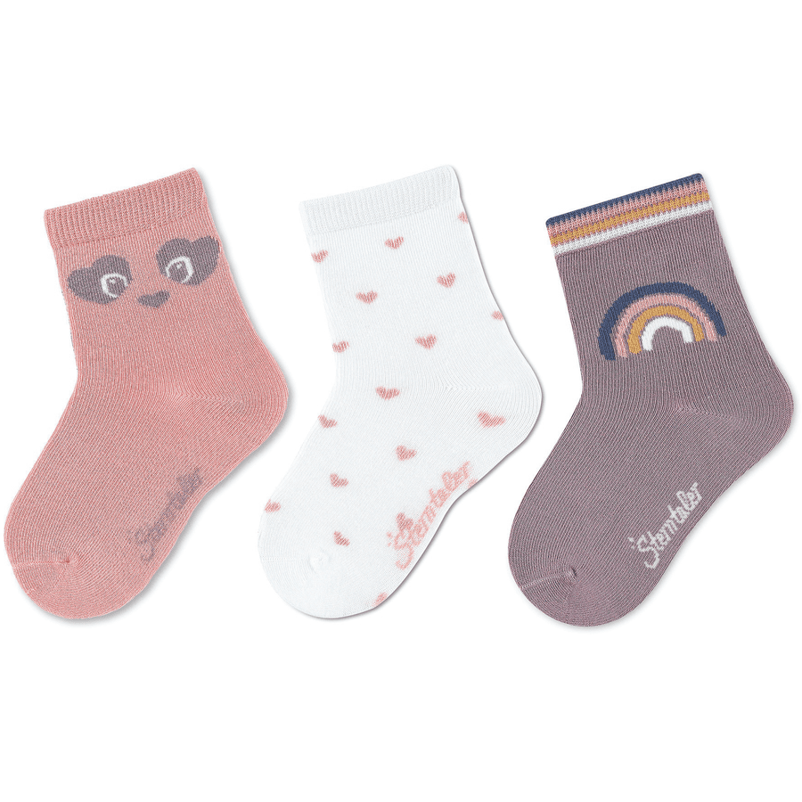 Sterntaler Lot de 3 chaussettes en bambou rose pâle 