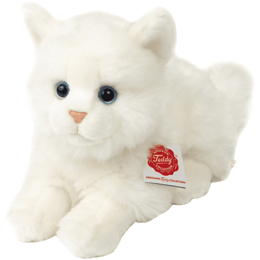 Teddy HERMANN ® Peluche Gato británico pelo corto blanco 20 cm