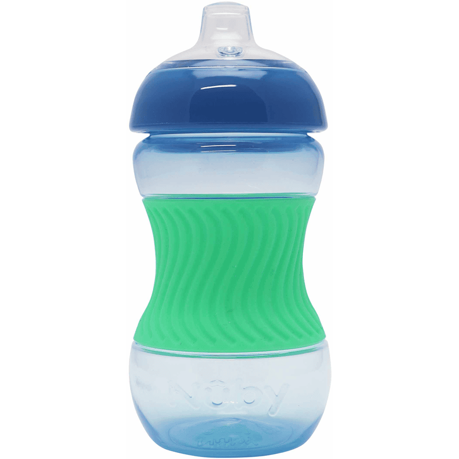 Nûby drikkekopp med silikonhåndtak 180 ml fra 4 måneder i blå