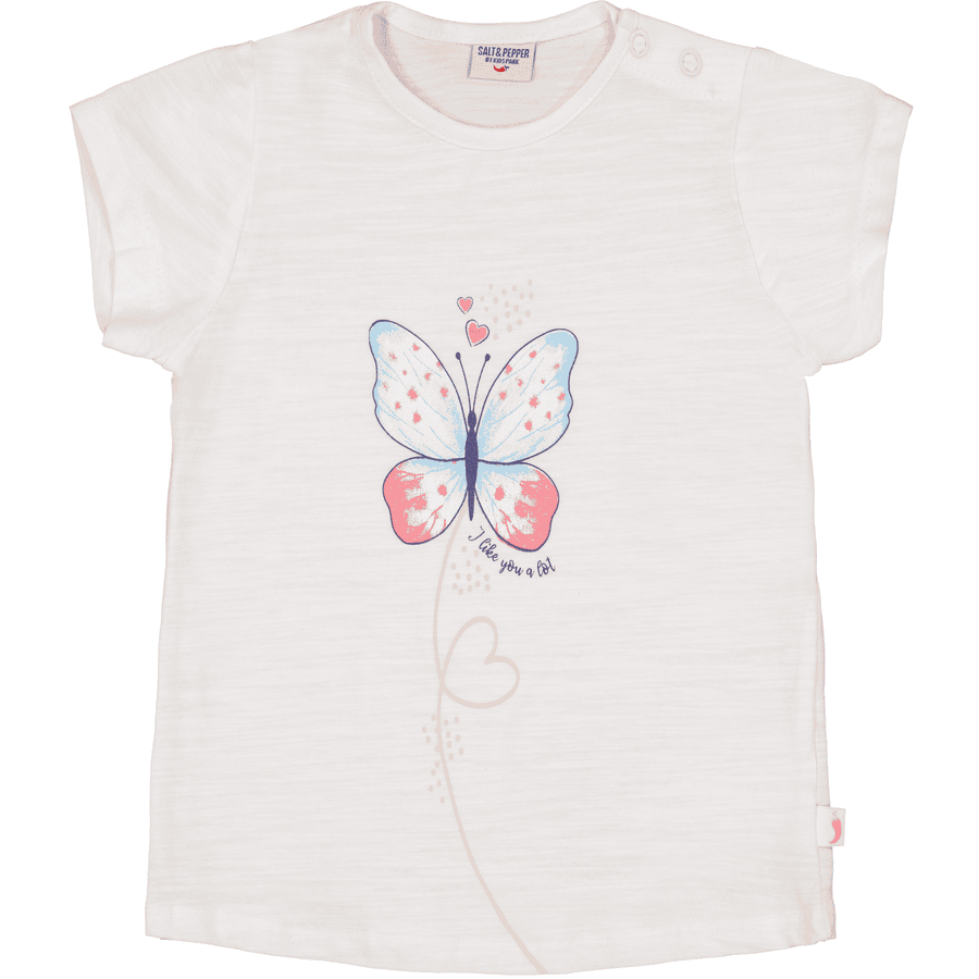 Salt and Pepper  T-shirt vlinder wit