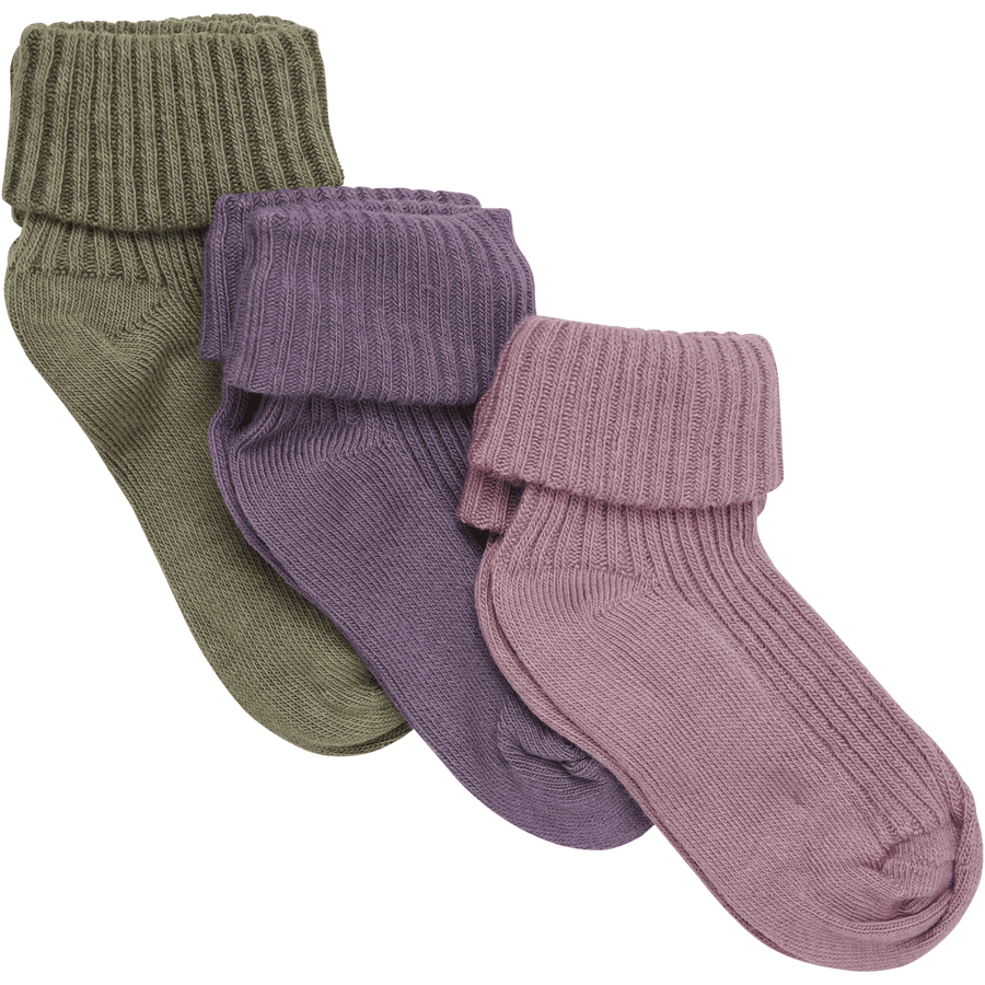 Minymo Lot de 3 chaussettes bébé Orchid Haze