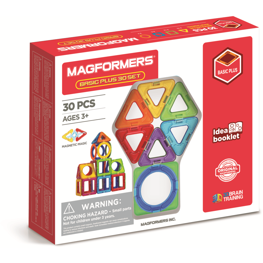 MAGFORMERS® Jeu magnétique Basic Plus 30 pièces