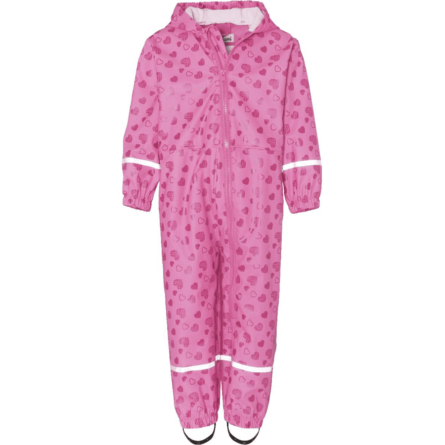 Playshoes Combinaison de pluie enfant coeurs rose