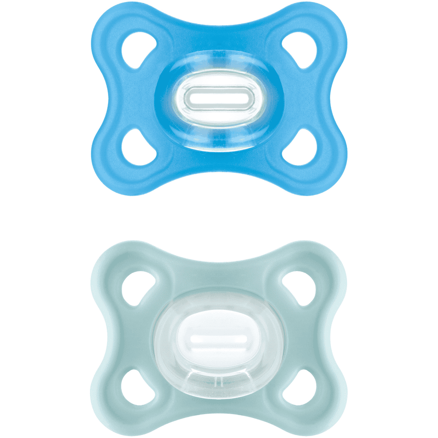 MAM Comfort Fopspeen silicone 3-12 maanden 2 stuks blauw/mint