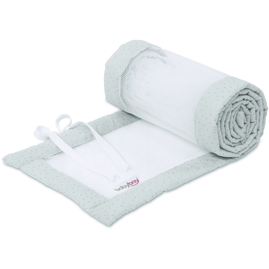 Comfort Comfort gniazdo babybay® Mesh Royal odpowiednie dla modeli Maxi, Boxspring i Plus miętowy brokat w złote kropki