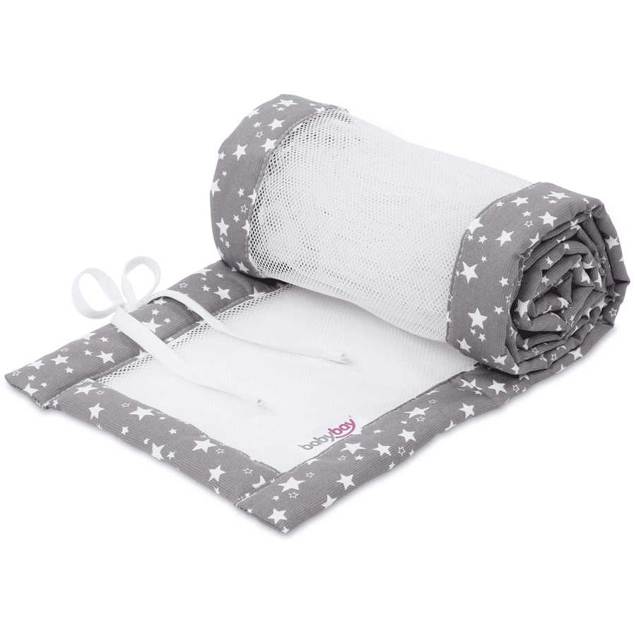 babybay® nest mesh piqué geschikt voor boxspring XXL model taupe stars white