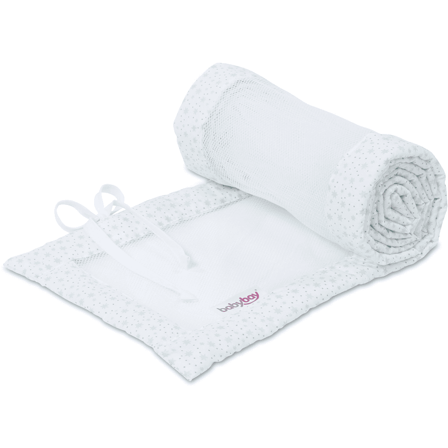 siatka gniazda babybay® pasująca do modelu Boxspring XXL biały brokat gwiazdki mięta