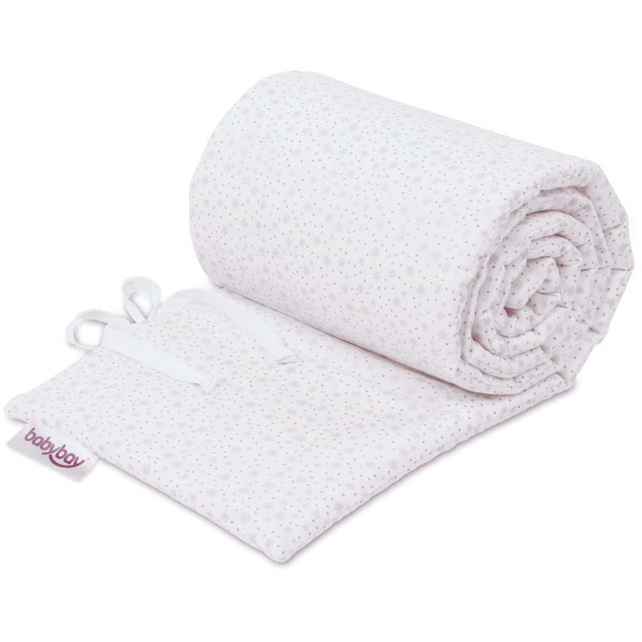 Cotton babybay® nido orgánico adecuado para el modelo Boxspring XXL blanco purpurina estrellas rosa