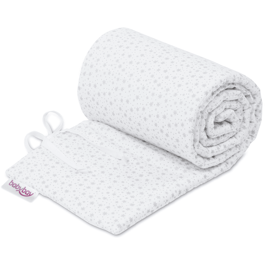 Cotton babybay® bo ekologiskt lämplig för modell Boxspring XXL vit glitter stjärnor silver