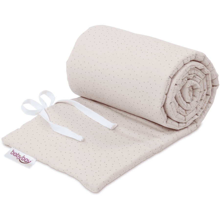 babybay® Nestchen Organic Cotton Royal passend für Modell Original beige Glitzerpunkte gold