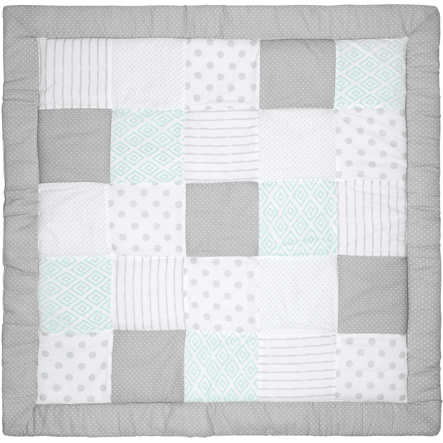 emma & noah Mata do raczkowania Patchwork Mint 120 x 120 cm
 