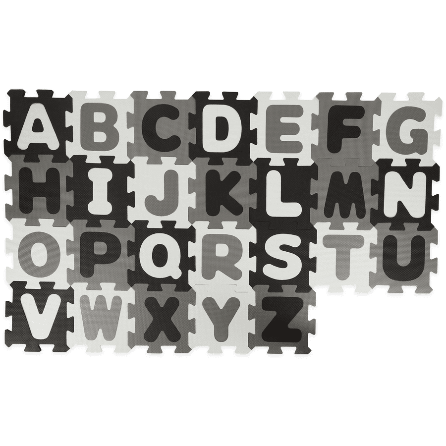 bieco Alfombra infantil Puzzle letras Negro Blanco