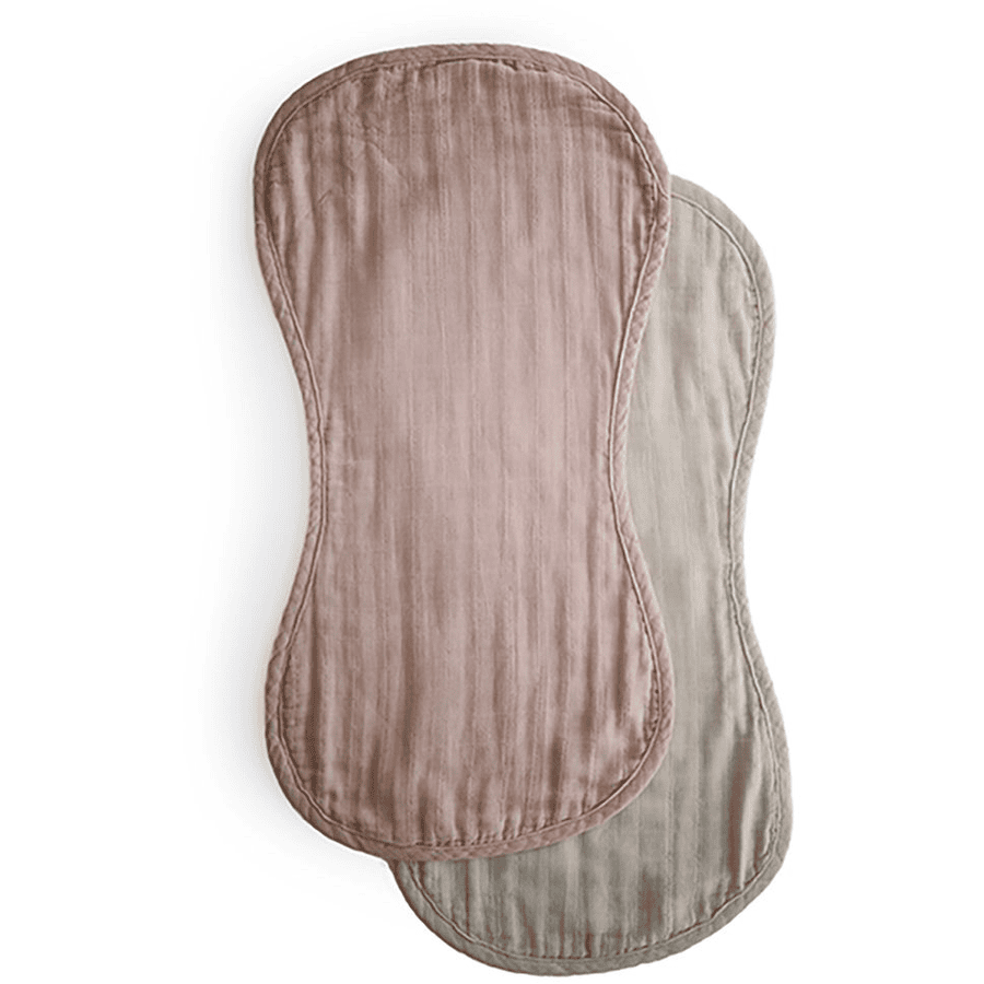 mushie Lange enfant mousseline rose/brume lot de 2