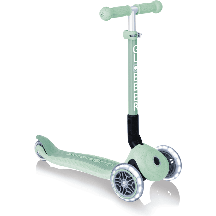 GLOBBER Składana hulajnoga Junior Scooter Lights Eco, pistacjowa