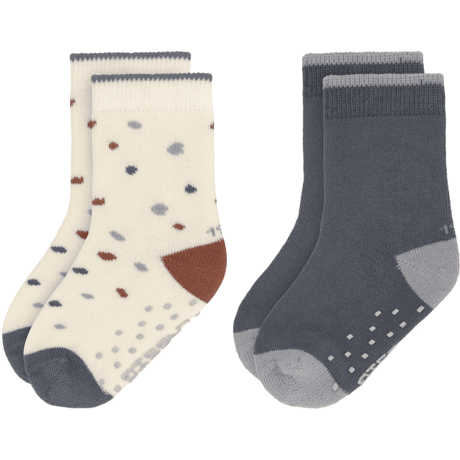 LÄSSIG Chaussettes antidérapantes pour enfants, pack de 2, Tiny Farmer Blue