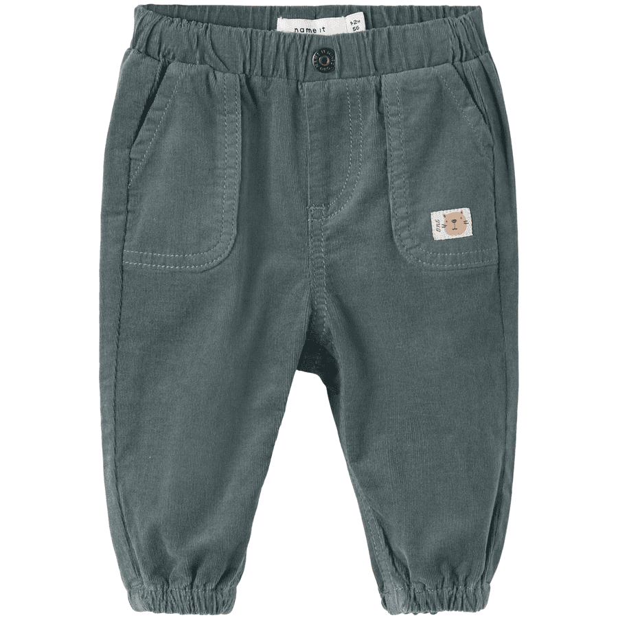 name it Pantaloni di velluto a coste Nbmbob Balsam Green 