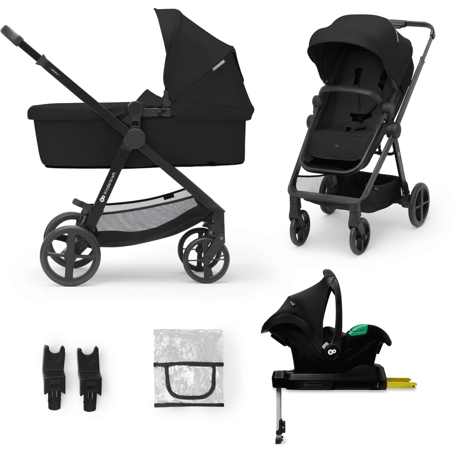 Kinderkraft Classic Black Nieuw 4 in 1 Mink Pro kinderwagen + Base