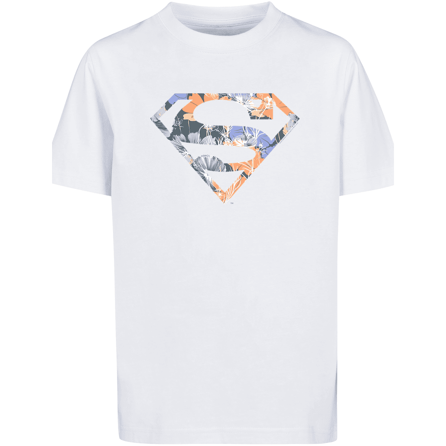 F4NT4STIC T-Shirt T-Shirt DC Comics Superman Floral Logo Superheld weiß
