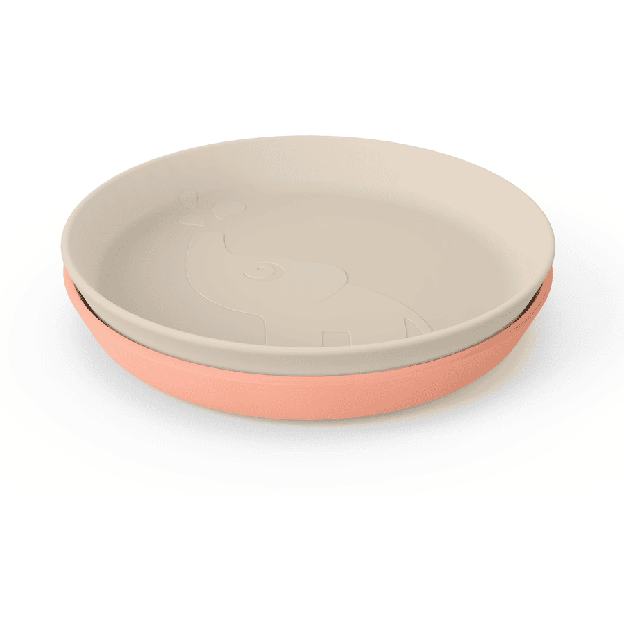 Done by Deer ™ Plate Kiddish 2-pack Elphee Sand /Coral