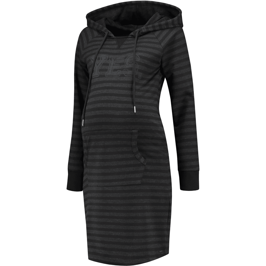 LOVE2WAIT Zwangerschapsjurk Hoody Striped Anthrazid