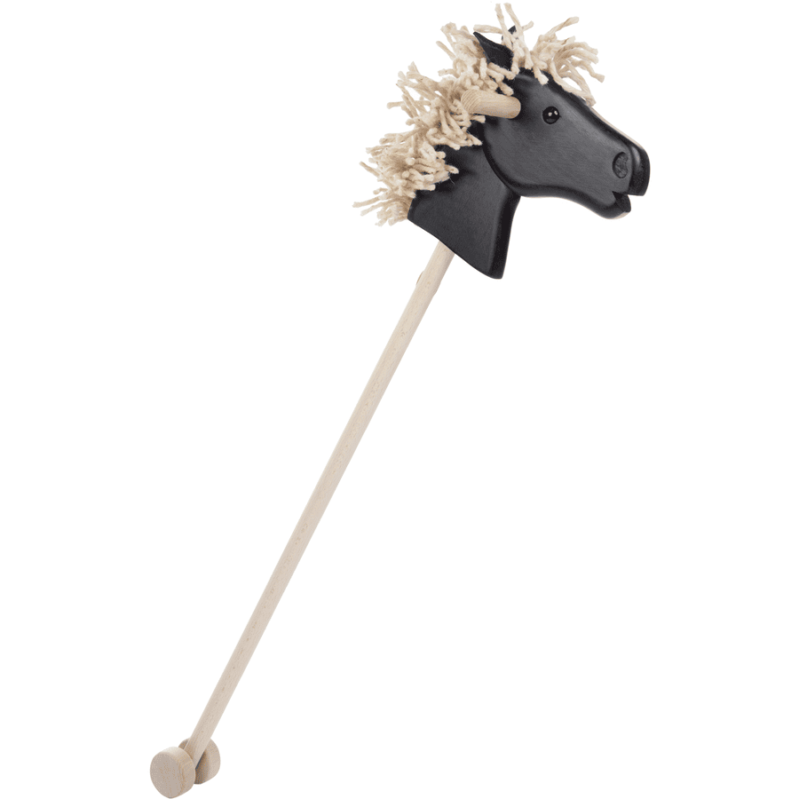 Helga Kreft Bâton à chevaucher cheval enfant noir bois