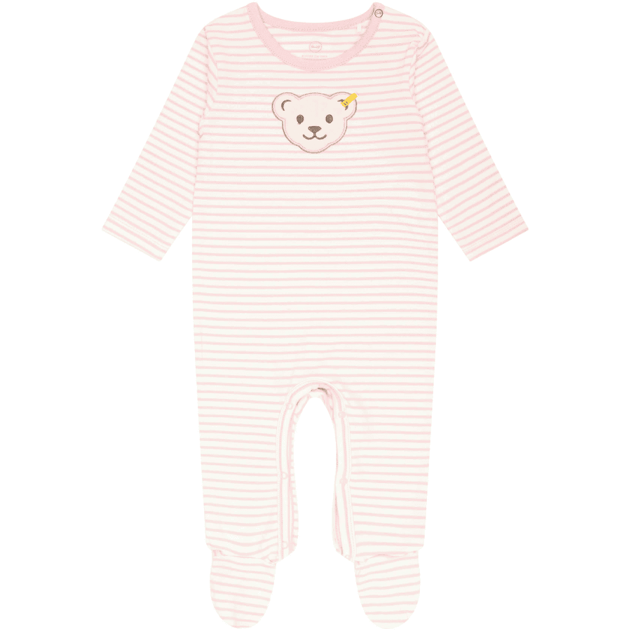 Steiff Romper met lange mouwen silver roze