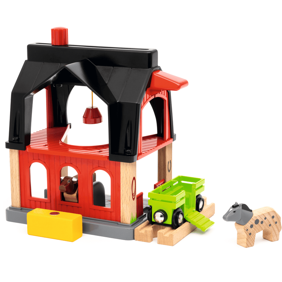 BRIO ® Stodola pro zvířata s vozem na seno