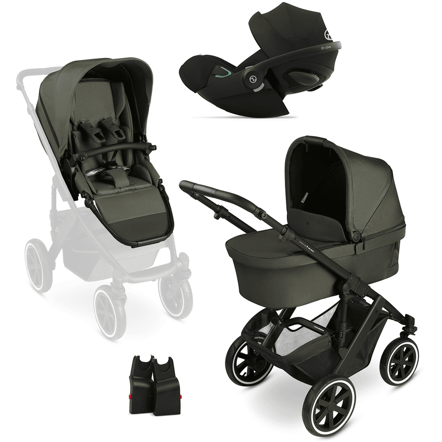 ABC DESIGN Kombikinderwagen Salsa 5 Air avocado inkl. cybex GOLD Babyschale Cloud G i-Size Plus Moon Black Plus und Adapter 