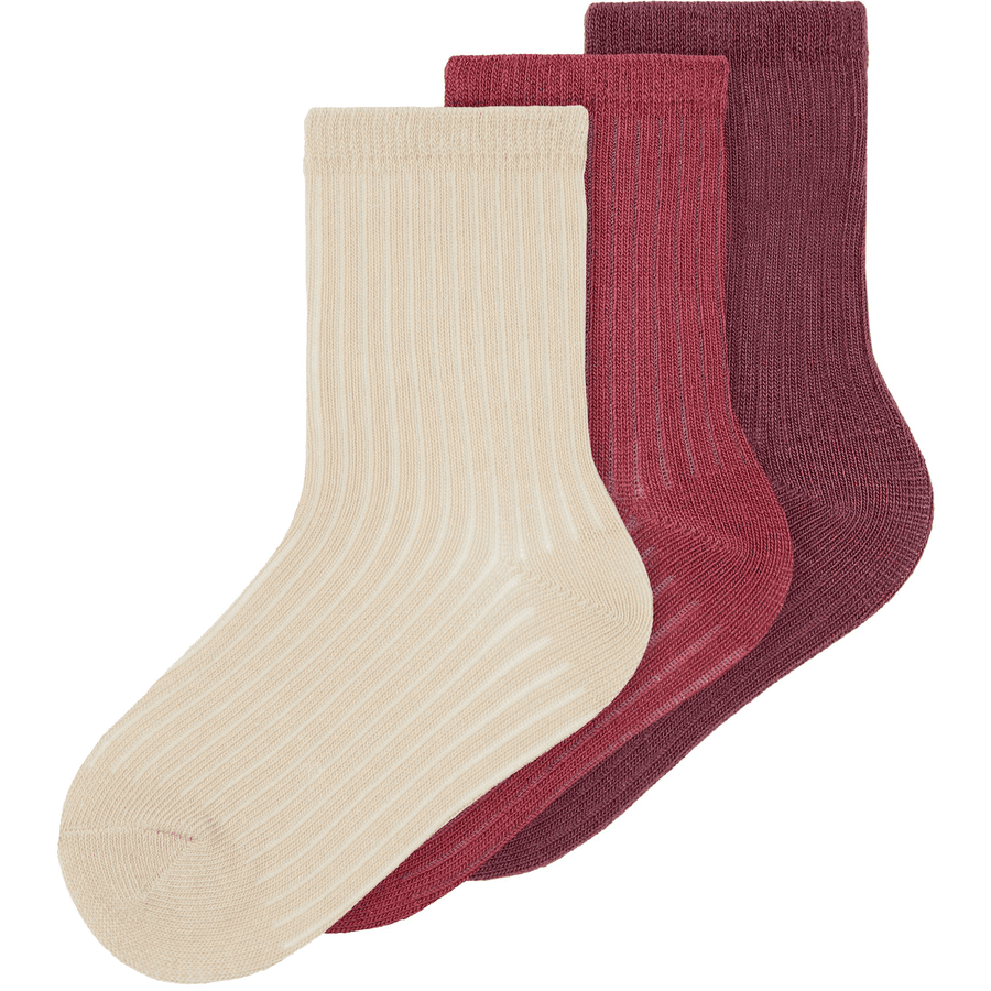 name it Lot de 3 chaussettes Rose Wine