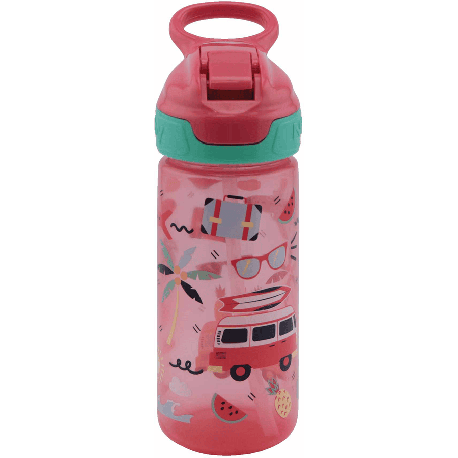 Nûby vaso con pajita Flip-it con boquilla de PP suave 540ml en rosa