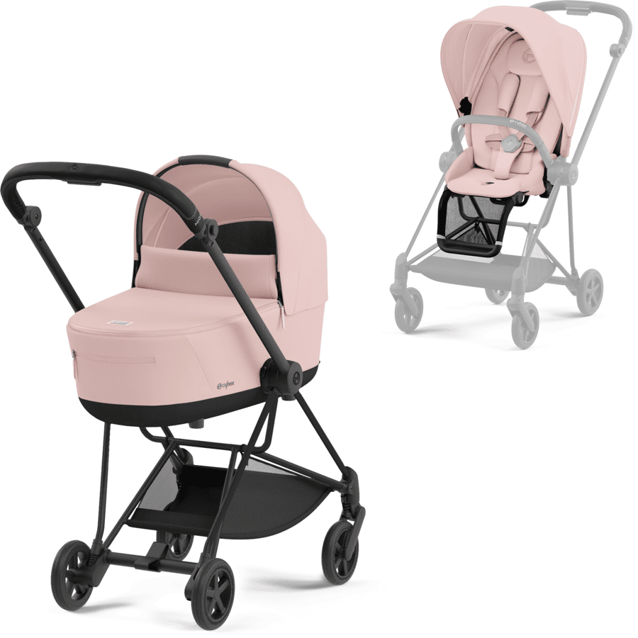 cybex PLATINUM Kombikinderwagen New Mios Matt Black Peach Pink