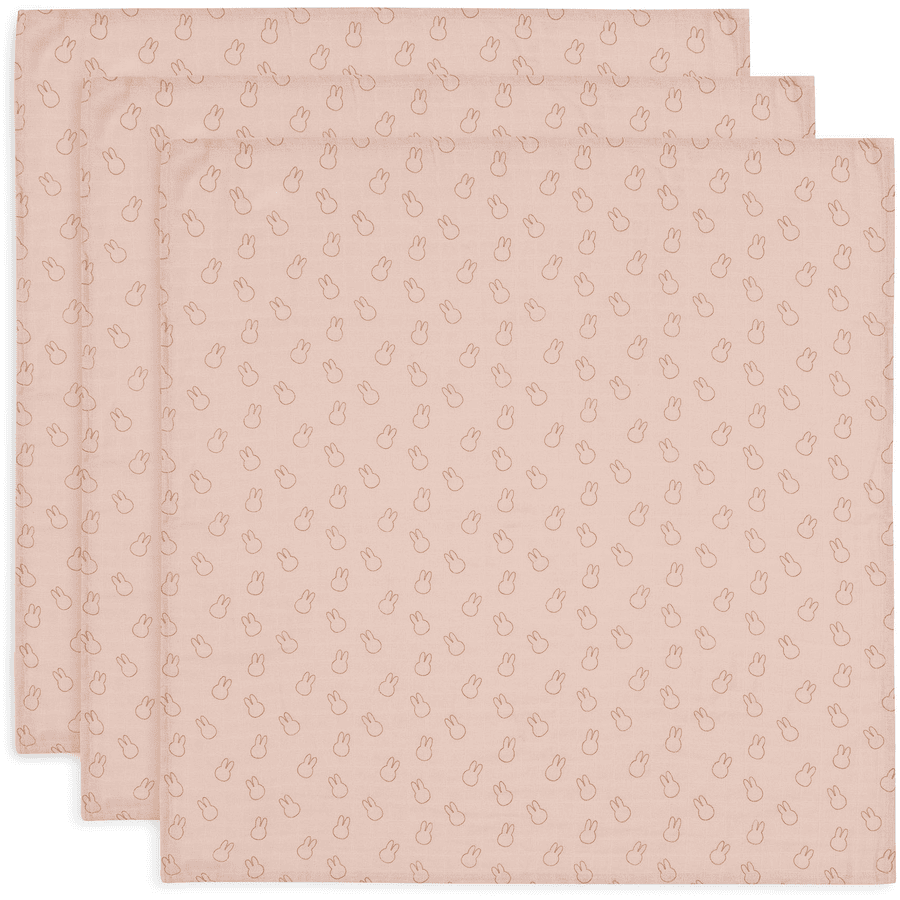 jollein Spucktuch 3er-Pack Miffy Silhouettes Wild Rose 70 x 70 cm